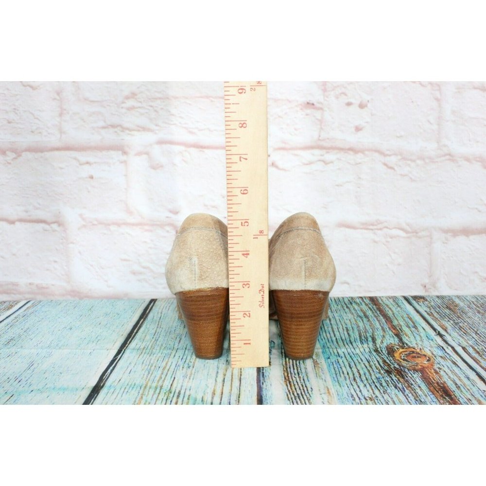 LL Bean Brown Suede Slip On Round Toe Moccasins Heeled Shoes Size 6 M - Picture 6 of 9